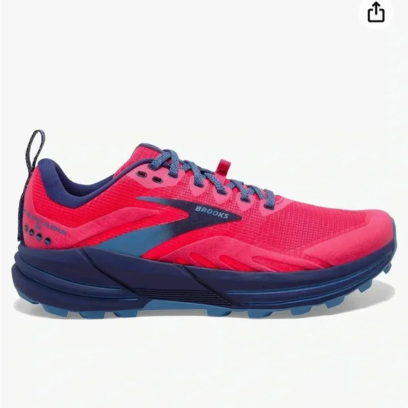 Brooks Women's Size 5 Cascadia 16 Trail Running Shoe Red and Blue - Picture 1 of 9